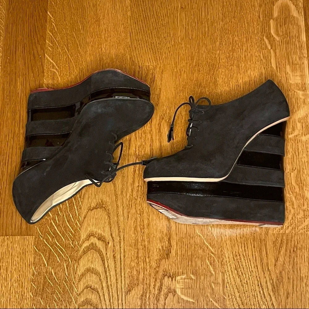 Charlotte Olympia Dark Academia Wednesday Adams Martha Wedge Oxfords